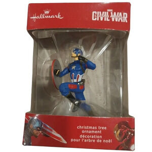 Hallmark Christmas Tree Ornament  Marvel Civil War Captain America NWT